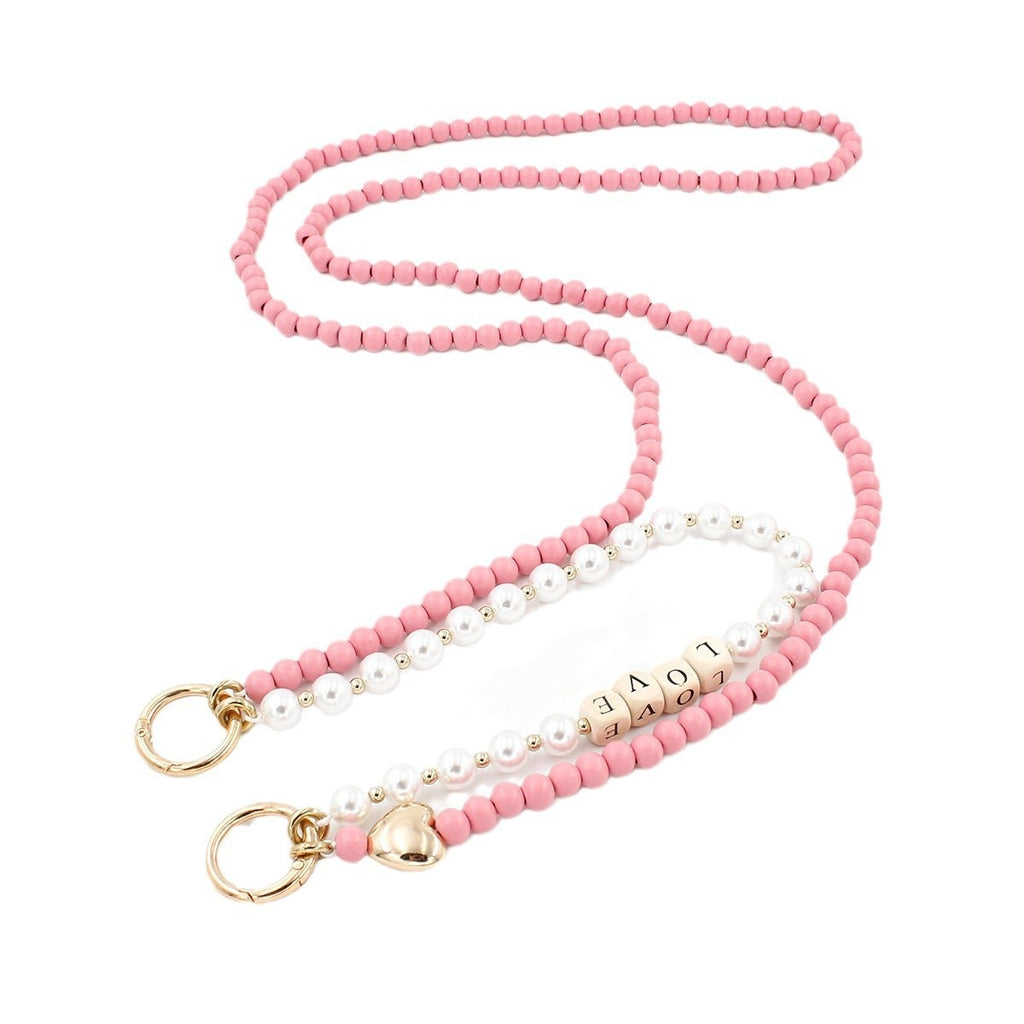 Autumn And Winter Wooden Bead Bag Chain Letter Double Layer